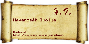 Havancsák Ibolya névjegykártya